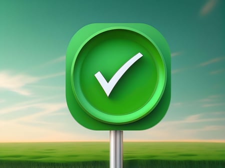 A green checkmark for HubSpot customer service